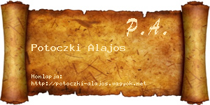 Potoczki Alajos névjegykártya